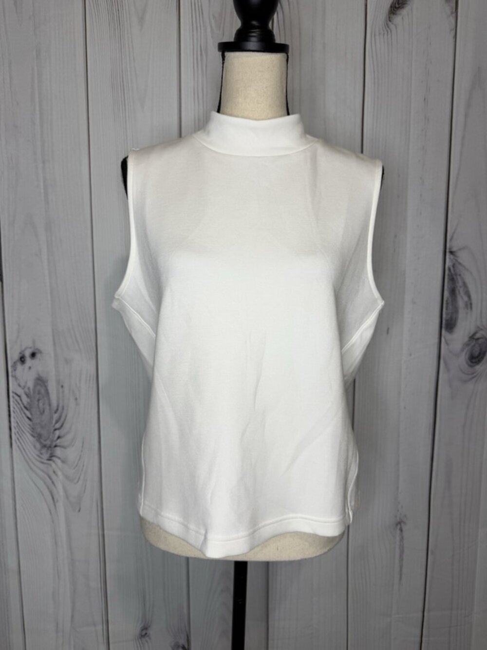 Spanx AirEssentials Mock Neck Tank Top Sz XL White Sleeveless Top 20377R